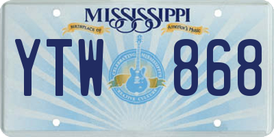 MS license plate YTW868