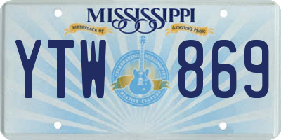 MS license plate YTW869