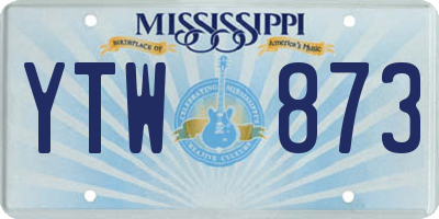 MS license plate YTW873