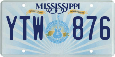 MS license plate YTW876