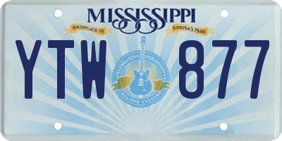 MS license plate YTW877