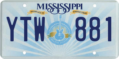 MS license plate YTW881
