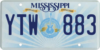 MS license plate YTW883