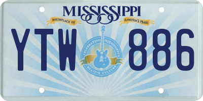 MS license plate YTW886