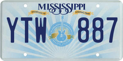 MS license plate YTW887