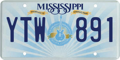 MS license plate YTW891