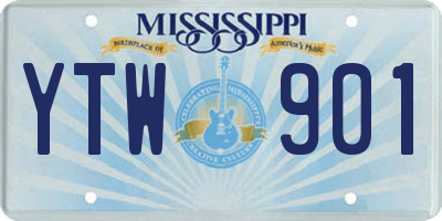 MS license plate YTW901