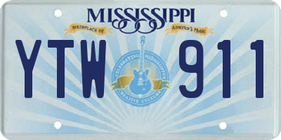 MS license plate YTW911