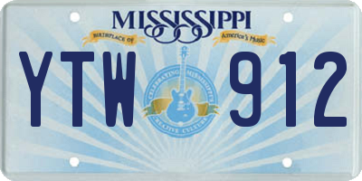 MS license plate YTW912