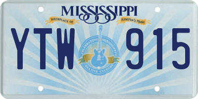 MS license plate YTW915