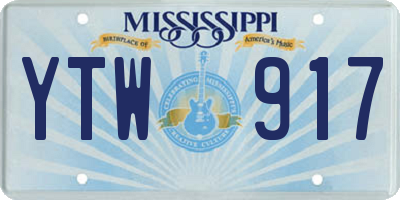MS license plate YTW917