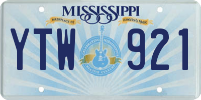 MS license plate YTW921