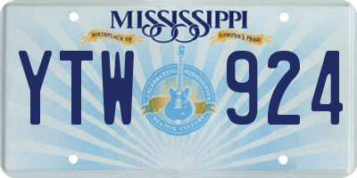 MS license plate YTW924