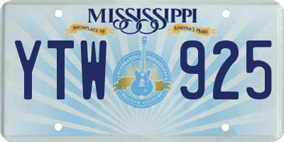 MS license plate YTW925