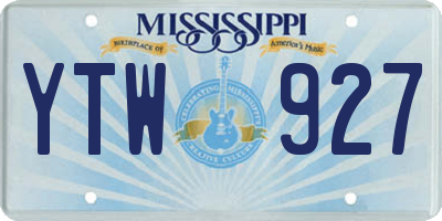 MS license plate YTW927