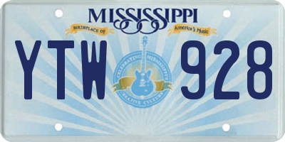 MS license plate YTW928