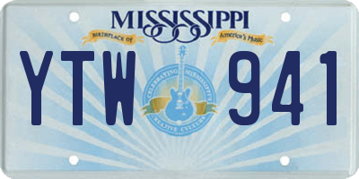 MS license plate YTW941