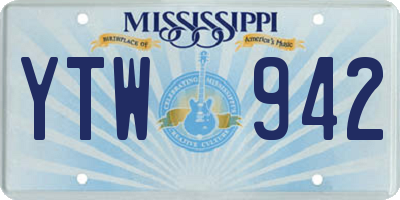 MS license plate YTW942