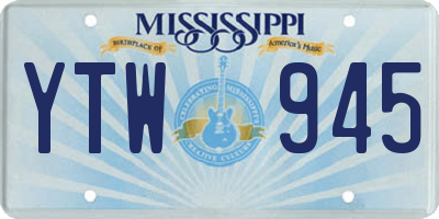 MS license plate YTW945