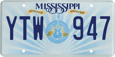 MS license plate YTW947