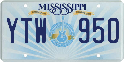 MS license plate YTW950