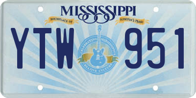 MS license plate YTW951