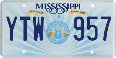 MS license plate YTW957