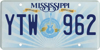 MS license plate YTW962