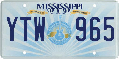 MS license plate YTW965
