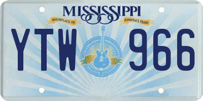 MS license plate YTW966