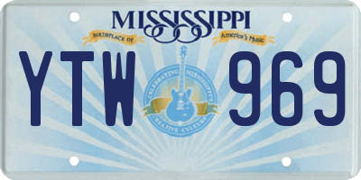 MS license plate YTW969