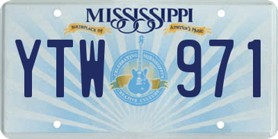 MS license plate YTW971