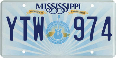 MS license plate YTW974