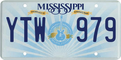 MS license plate YTW979