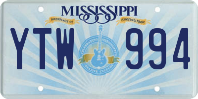 MS license plate YTW994