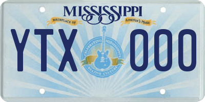 MS license plate YTX000