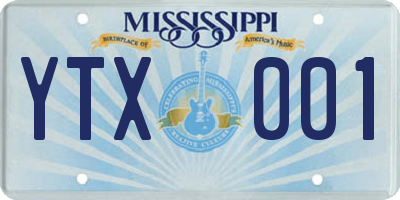 MS license plate YTX001