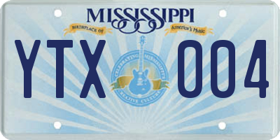 MS license plate YTX004