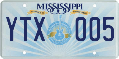 MS license plate YTX005