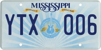 MS license plate YTX006