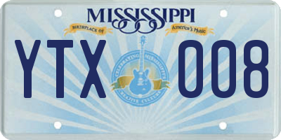 MS license plate YTX008