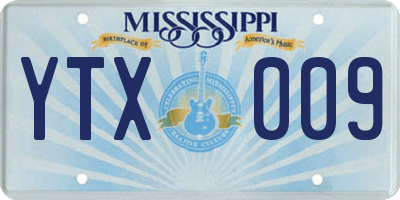 MS license plate YTX009