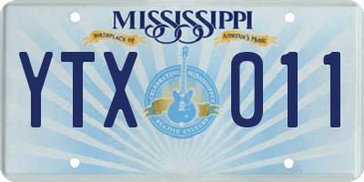 MS license plate YTX011