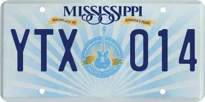MS license plate YTX014