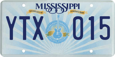 MS license plate YTX015