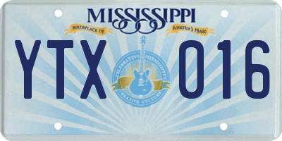 MS license plate YTX016