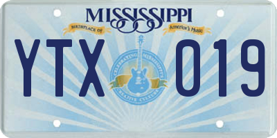 MS license plate YTX019