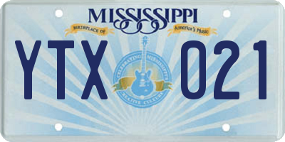 MS license plate YTX021