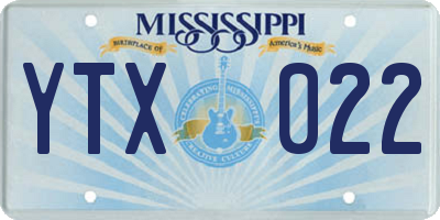MS license plate YTX022