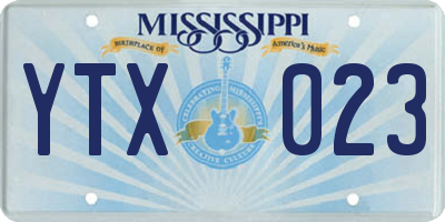 MS license plate YTX023
